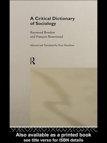 A Critical Dictionary of Sociology