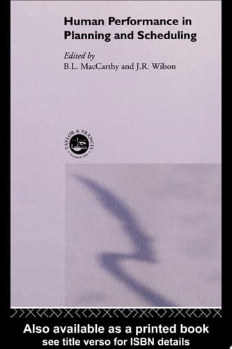 Human Performance In Planning And Scheduling