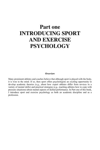 Sport and exercise psychology: a critical introduction