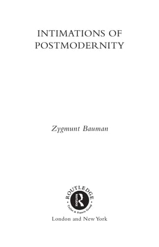 Intimations of postmodernity