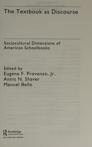 The textbook as discourse: sociocultural dimensions of American schoolbooks