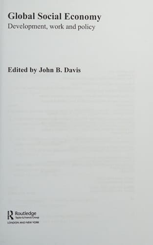 Global Social Economy : Development, Work and Policy