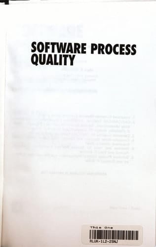 Software Process Quality: Management and Control