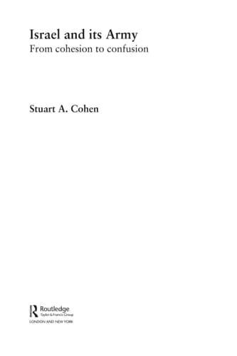 Israel and its army: from cohesion to confusion