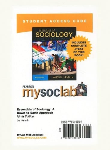 Essentials of Sociology Mysoclab With Pearson Etext Student Access Code Card