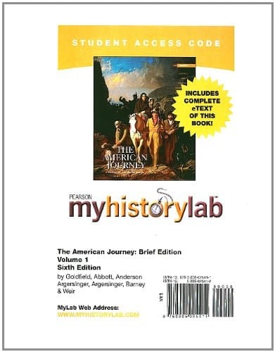 The American Journey Myhistorylab Pass Code