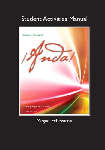 Student Activities Manual for ¡Anda! Curso elemental