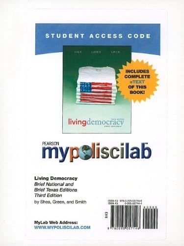 MyPoliSciLab with Pearson eText -- Standalone Access Card -- for Living Democracy (Brief Texas and Brief National Editions) (3rd Edition)