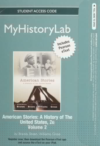 American Stories: Myhistorylab With Pearson Etext Student Access Code Card