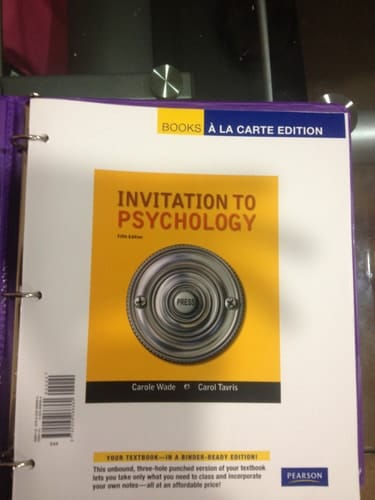 Invitation to Psychology, Books a la Carte Edition (5th Edition)