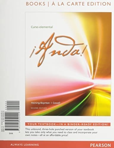 ¡Anda! Curso elemental, Books a la Carte Plus MySpanishLab with eText (multi semester access) -- Access Card Package (2nd Edition)