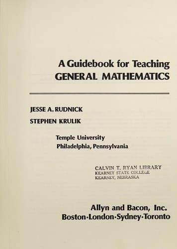 A Guidebook for Teaching General Mathematics (Guidebook for Teaching Series)