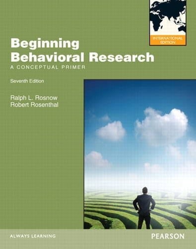 Beginning Behavioral Research A Conceptual Primer: International Edition