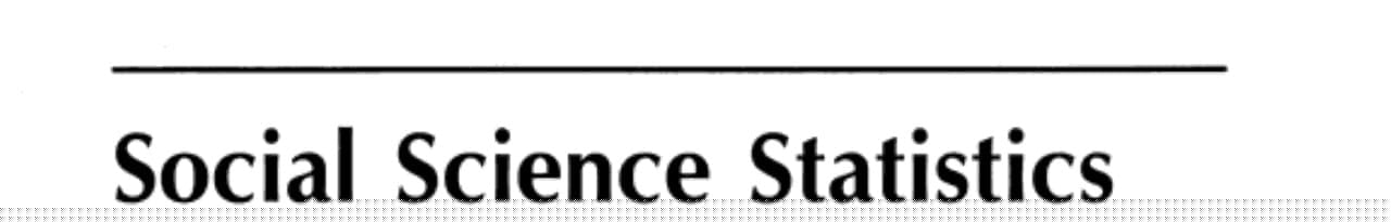 Social science statistics
