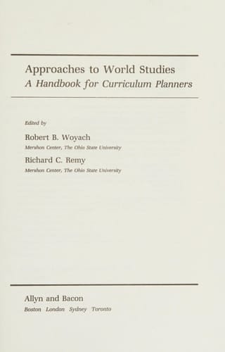Approaches to World Studies: A Handbook for Curriculum Planners
