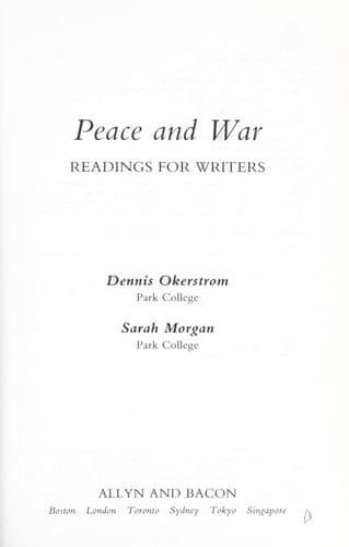 Peace and War: Readings for Writers