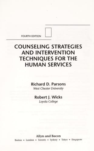 Counseling Strategies and Intervention Techniques for the Human Services