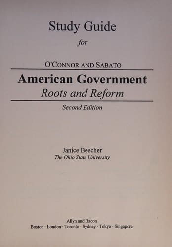 Study Guide for American Government: Roots and Reform