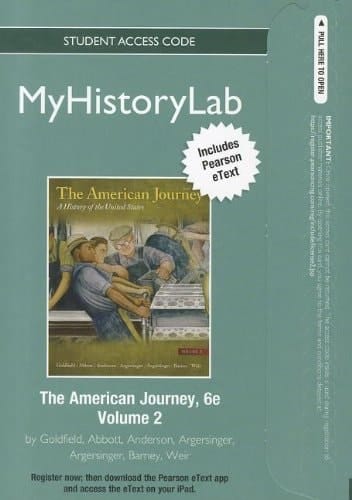The American Journey Myhistorylab Pegasus Withpearson Etext Student Access Code Card