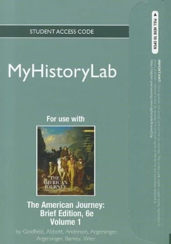 The American Journey: Myhistorylab Pegasus Student Access Code Card