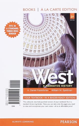 West, The: A Narrative History Since 1400, Volume 2