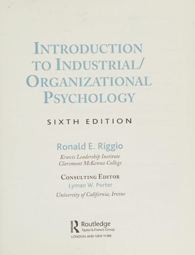 Introduction to Industrial and Organizational Psychology, 6th Edition