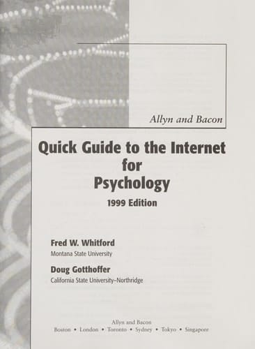 Allyn and Bacon quick guide to the internet for psychology