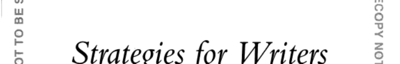Strategies For Writers : Reader