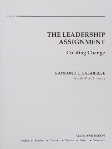 Leadership Assignment, The: Creating Change