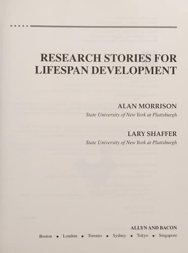 Research Stories for Lifespan Development