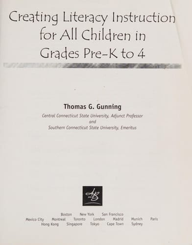 Creating Literacy Instruction for All Children in Grades Pre-K to 4