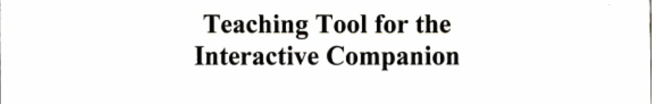 Teaching Tool for Interactive Companion Website for Lifespan