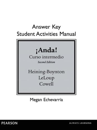SAM Answer Key for ¡Anda! Curso intermedio