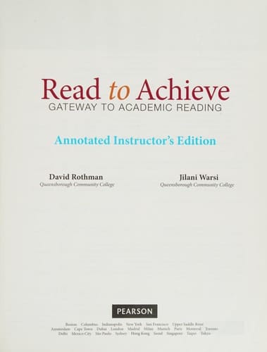 Read to Achieve: Gateway to Academic Reading
