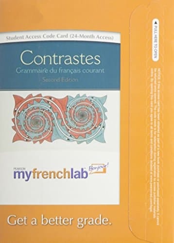 Contrastes Grammaire Du Francais Courant: Myfrenchlab Student Access Code Card