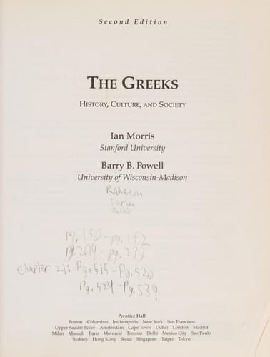 The Greeks: History, Culture, and Society (2nd Edition)