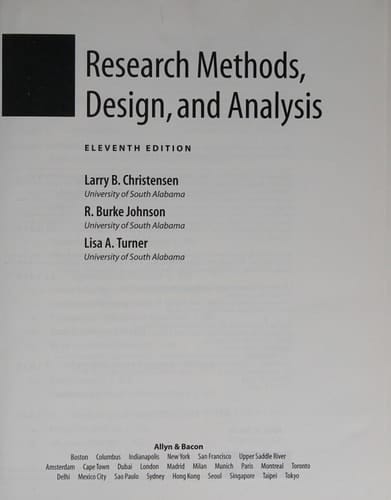 Research Methods, Design, and Analysis, 11th Edition