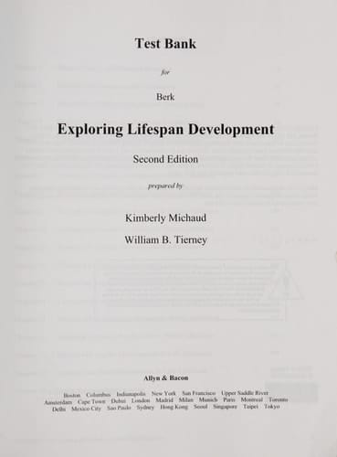 Instructor's Resource Manual for Berk: Exploring Lifespan Development, Second Edition