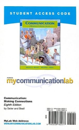 Communication Mycommunicationlab Student Access Code Card