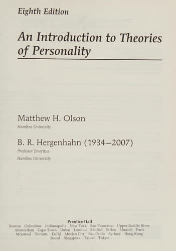 An Introduction to Theories of Personality, 8th Edition
