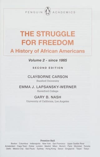 The Struggle for Freedom: A History of African Americans, Concise Edition, Combined Volume (Penguin Academic Series) (2nd Edition)