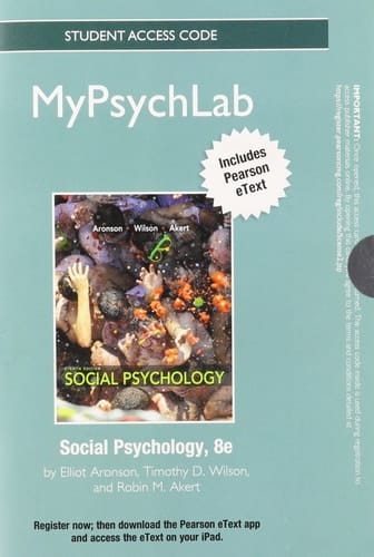 Social Psychology MyPsychLab Access Card: Includes Pearson Etext