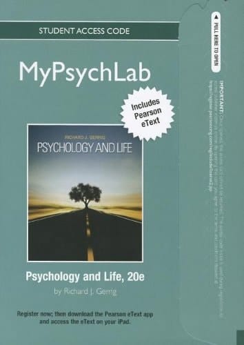 NEW MyLab Psychology with Pearson eText -- Standalone Access Card -- for Psychology and Life (standalone)