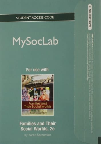 NEW MySocLab without Pearson eText -- Standalone Access Code Card -- for Families and Their Social Worlds (2nd Edition)