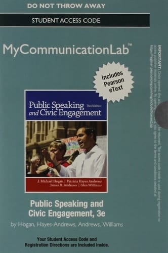 NEW MyCommunicationLab with Pearson eText -- Standalone Access Card -- for Public Speaking and Civic Engagement (3rd Edition)