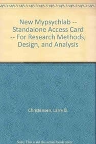 Research Methods, Design, and Analysis New Mypsychlab Standalone Access Card