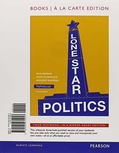 Lone Star Politics, Books a la Carte Plus NEW MyPoliSciLab with eText -- Access Card Package (2nd Edition)