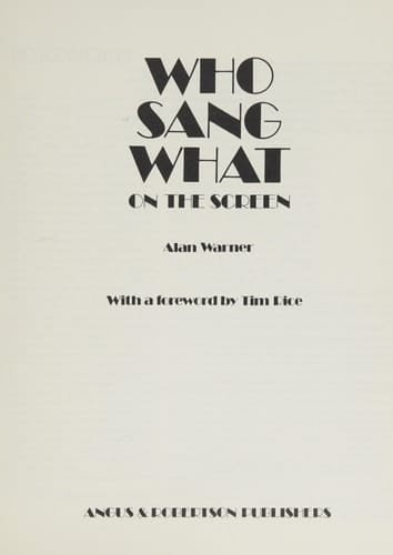 Who Sang What on the Screen