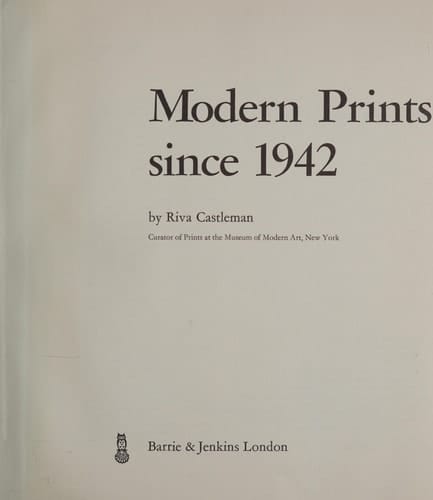 Modern Prints Since 1942