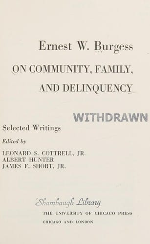 Community, Family and Delinquency (Heritage of Society)
